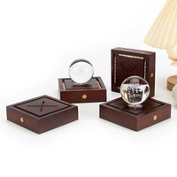 Base de lampe créative en bois et acrylique pour boule de cristal, éclairée, rechargeable par USB, veilleuse, cadeau d'Halloween et de Noël