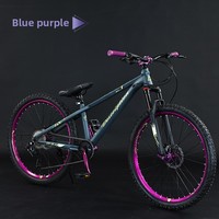 Vélo de montagne tout-terrain pour adultes en acier à haute teneur en carbone ; Vélo de cross-country à vitesses avec suspension avant/arrière et freins à disque hydrauliques