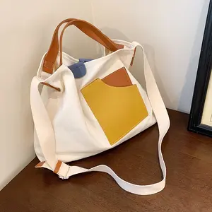 Printing Reusable Ladies Hand Bags Cotton Canvas Shopping Bag Best Quality Canvas Fabric Tote Bags