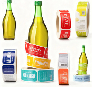 Étiquettes autocollantes personnalisées en vinyle transparent blanc, étanches en PVC, pour codes-barres, verre, jus de fruits, bouteilles et bocaux - Product Image 1