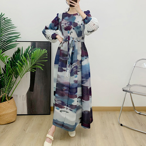 All'ingrosso abito plissettato con lanterna Plus Size 100% stile Casual in poliestere plissettato - Product Image 5