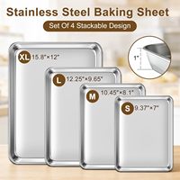 Plaques de cuisson en acier inoxydable SS430 SS304 pour four, compatibles lave-vaisselle, 10,5/12,4/16 pouces, pour rôtir, cuire et faire des biscuits