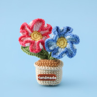 Aimant de tableau blanc en forme de plante Monstera tricotée, fait main au crochet, 5x12cm, motifs Monstera et Tournesol assortis, pour décoration esthétique de chambre