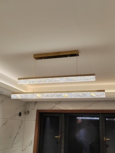 Lámpara de araña de lujo LED de resina y acero inoxidable con diseño de línea de pesca para dormitorio, de la tienda insignia de ventas directas de la fábrica de iluminación de Zhongshan - Product Image 2