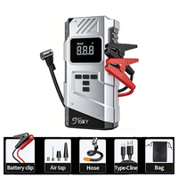 Démarreur de voiture 12V avec compresseur d'air 150 PSI, gonfleur de pneus, batterie externe 6-en-1 15200 mAh, 1000A de crête, CE FCC OEM ODM