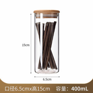 Frascos de Vidrio de Borosilicato con Tapas de Bambú para Dropshipping en Shopify, Recipientes Sellados con Rayas Verticales, Organizadores de Cocina - Product Image 2