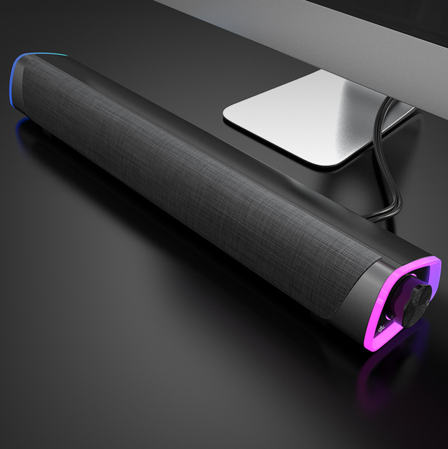Wireless Computer Sound Bar Speaker with for 3.0 USB Powered IPX2 Waterproof Colorful RGB Lights