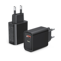 Adaptateur secteur HNT GaN 30W PD3.0 double port à charge rapide, ignifuge en PC ABS, pour iPhone, tablette et tous les smartphones