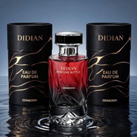 Nouvelle Bouteille de Parfum Vide en Verre Rouge Dégradé Personnalisée, Forme Ronde, avec Vaporisateur, 50ml 100ml, Emballage Cylindrique