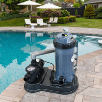 Pompe de filtration de piscine personnalisée 1HP Combo Nouveau style de cartouche Système de logement d'eau pour piscines Couvercle en plastique Filtres de piscine durables