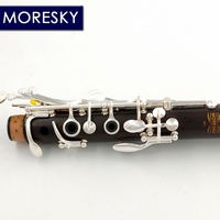 MORESKY Clarinet Bb 17 Key Silver Plated Copper Grenadilla/Ebony Wood Sib Klarnet M1