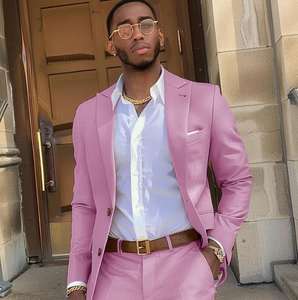 ชุดสูท2ชิ้นของผู้ชายลาเวนเดอร์ชุดสูทชายหรูหรา XS-6XL สูททักซิโด้เจ้าบ่าวแต่งงานสูท - Product Image 6