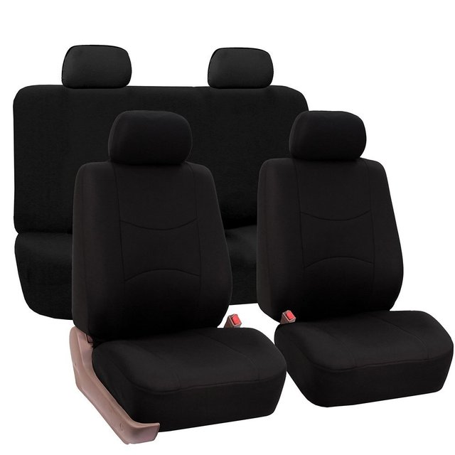 China Manufacturers Design Universal Polyester Front Car Seat Cover Full Set for -Eco-friendly All-Season Black