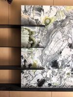 Dalle de marbre de luxe en jade froid, pierre naturelle brecciée verte, blanche et noire, étanche et écologique pour salle de bain et intérieur de salle à manger