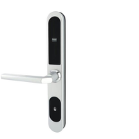 Cerradura de Hotel Europea Delgada de Aleación de Aluminio para Puertas de Madera/Acero, Desbloqueo con Tarjeta, Software Gratuito