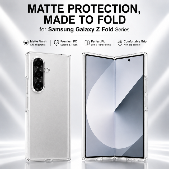 New Matte Anti-Fingerprint PC Hard Phone Case for Samsung Galaxy Z Fold Series Shockproof Non-Slip Grip Cover