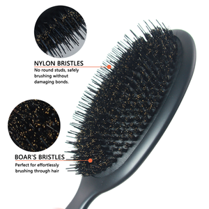 Logo personnalisé Grande <span class=keywords><strong>brosse</strong></span> pour extensions de <span class=keywords><strong>cheveux</strong></span> <span class=keywords><strong>Brosse</strong></span> démêlante pour <span class=keywords><strong>cheveux</strong></span> surdimensionnés avec emballage en boîte en papier <span class=keywords><strong>Brosse</strong></span> à <span class=keywords><strong>cheveux</strong></span> en poils de sanglier vierge en vrac - Product Image 4