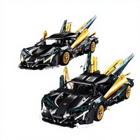 Voiture de course télécommandée en briques de plastique Compatible Black Gold Apollo EVO, technologie mécanique, assemblage de difficulté élevée, 40 pièces