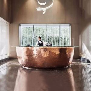 Comptoir de bar en acier inoxydable finition miroir EX964 pour l'intérieur des hôtels de luxe - Product Image 3