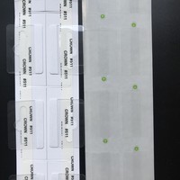 Crochet d'autocollants d'étiquette de joint de flèche verte pour boîtes d'emballage de câble de chargeur de pomme crochets auto-adhésifs en PVC Transparent 44*32mm