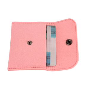 Bolsa de Almacenamiento Mini Portátil de Fieltro, Diseño Simple y Moderno, Cierre de Cremallera, Decoración con Botones, Tamaño Pequeño para Uso Diario de Mujeres - Product Image 3