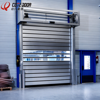Porte à enroulement en spirale automatique à grande vitesse en alliage d'aluminium, surface finie, étanchéité anti-vent pour entrepôts industriels