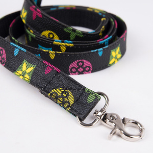 Arnés ajustable de lujo de nailon y PU para perros y gatos, logotipo personalizado, impresión por sublimación, correa de collar de diseñador de moda - Product Image 4