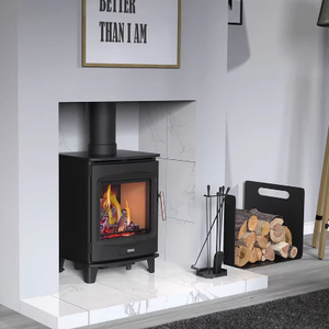 Estufa de Leña Moderna de Hierro Fundido con Horno y Chimenea, Calefactor de Espacio con Control Remoto, Calefactor Independiente para Uso en Hoteles - Product Image 4