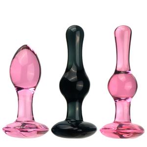 Niusida şifa kristalleri popo fiş taşlar cam pembe kalp cam popo anal plug - Product Image 1