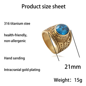Anillo Retro con Letras para Hombre, Estilo Universitario Vintage 1968, con Cristal Engastado en Bisel, Joyería de Moda, Regalo - Product Image 5