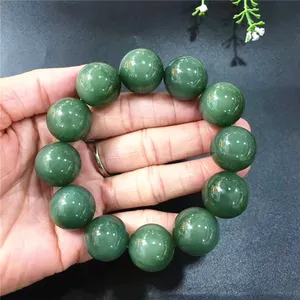 Pulsera de Jade Vintage, joyería de fábrica de China, precio al por mayor, pulsera de cuentas de jaspe hetiano Natural de 18mm