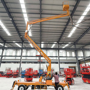 Platform angkat lengan lipat hidrolik, 10m 12m 14m angkat Boom dapat ditarik untuk penggunaan pemeliharaan pabrik dan luar ruangan - Product Image 1