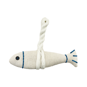 Almohada de juguete de hierba gatera de lino en forma de pez ecológica, juguetes masticables sostenibles para gatos de PP para dormir o jugar en interiores, regalo para gatos - Product Image 1