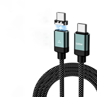 Câble de charge rapide magnétique PD100W, double câble de charge Type-C pour iPhone 17 16 15 Samsung Xiaomi Huawei