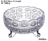 3040BLS Top-Seller Eis schalen servieren Salat Obstschale Sonnenblume Kristallglas Rühr schüssel Set von 7 Gläsern mit Deckel