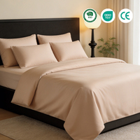 Ensemble de housse de couette en bambou, taille King, 4 pièces, ultra doux, respirant, anti-humidité, avec taies d'oreiller