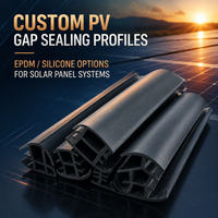 Joint d'étanchéité sur mesure en EPDM pour module photovoltaïque, profil en T, extrusion de caoutchouc étanche pour systèmes de protection de cadres de montage solaire