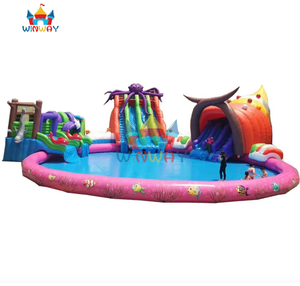 Piscina Inflable Comercial Grande Personalizada con Tobogán, Parque Acuático al Aire Libre, Equipo de Entretenimiento, Nuevo Diseño para Niños - Product Image 3