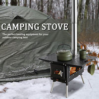 Réchaud de camping pliable à bois pour tente, poêle à granulés, réchaud à bois pour tente chaude, idéal pour le camping et la randonnée