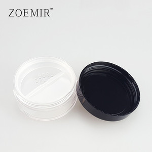 Pot de poudre libre simple de 5g avec tamis rotatif Boîte à poudre libre noire ronde de marque privée - Product Image 4