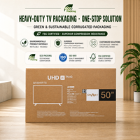 Boîte en carton ondulé robuste et écologique, recyclable, résistante à la compression, avec gaufrage pour l'empilage de panneaux TV en mer
