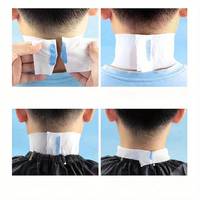 Bandes de col hygiéniques jetables en papier, blanches, douces, imperméables et élastiques, en rouleau, pour salon de coiffure, coupe de cheveux, barbier