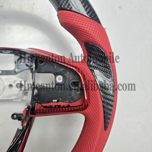 Volante Deportivo de Fibra de Carbono y Cuero Perforado con LED para Honda CRV, Venta al Por Mayor - Product Image 2