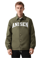 Vente en gros Logo personnalisé veste d'entraîneurs pour hommes en violet grande taille coupe-vent avec placement de logo avant