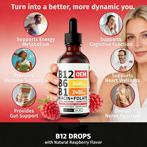 Gouttes de <span class=keywords><strong>Vitamine</strong></span> <span class=keywords><strong>B12</strong></span> 60ml Méthylcobalamine Fabricant OEM Boost d'Énergie Soutien Nerveux Supplément Liquide Végétalien Marque Privée - Product Image 2