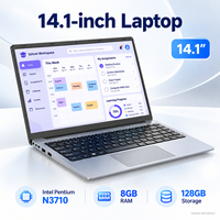 Laptop Komputer HD 14.1 Inci Intel N3710 RAM 8GB Penyimpanan 128GB Windows 10 Notebook untuk Pendidikan Sekolah Kantor OEM ODM Grosir