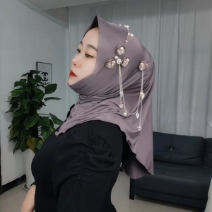 Hijab <span class=keywords><strong>Turban</strong></span> en Soie Lactée pour Femmes Musulmanes, avec Franges Lourdes et Bord Doux, Nouveau Style Tendance - Product Image 6