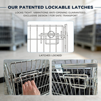 Conteneur en treillis métallique galvanisé pliable, empilable et durable, personnalisé pour le stockage en cave à vin, mobile et compatible avec les chariots élévateurs