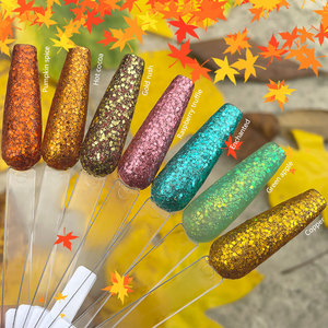 14 cores caem outono acrílico prego pó acrílico ouro laranja acrílico para unha escultura francês unha extensão - Product Image 2