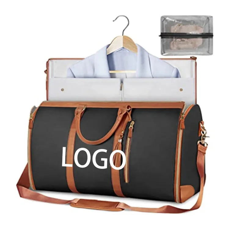 Atacado personalizado 2 em 1 pendurado mala terno capa viagem sacos para homens vestuário duffel bags com alça de ombro